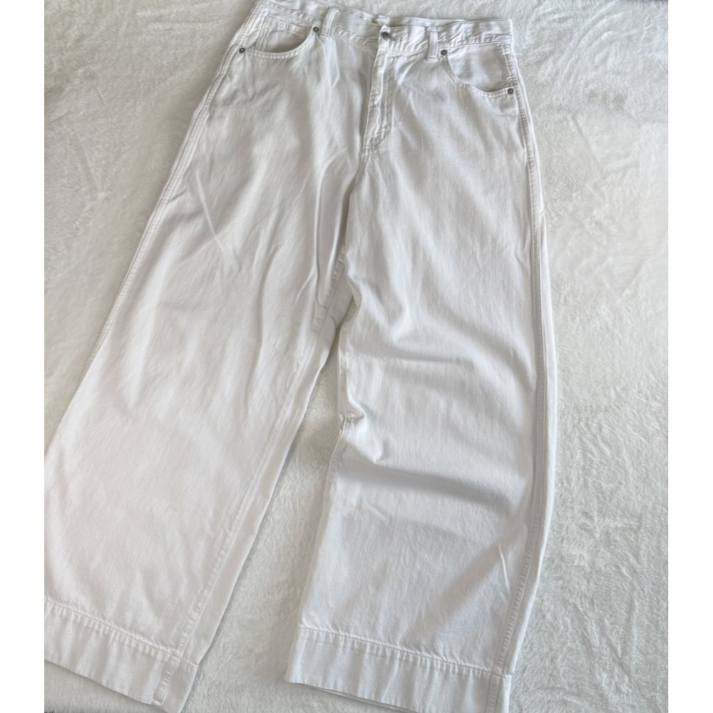 Madewell White Jeans Superwide-Leg Jeans Womens 30 Modern Classic Denim
